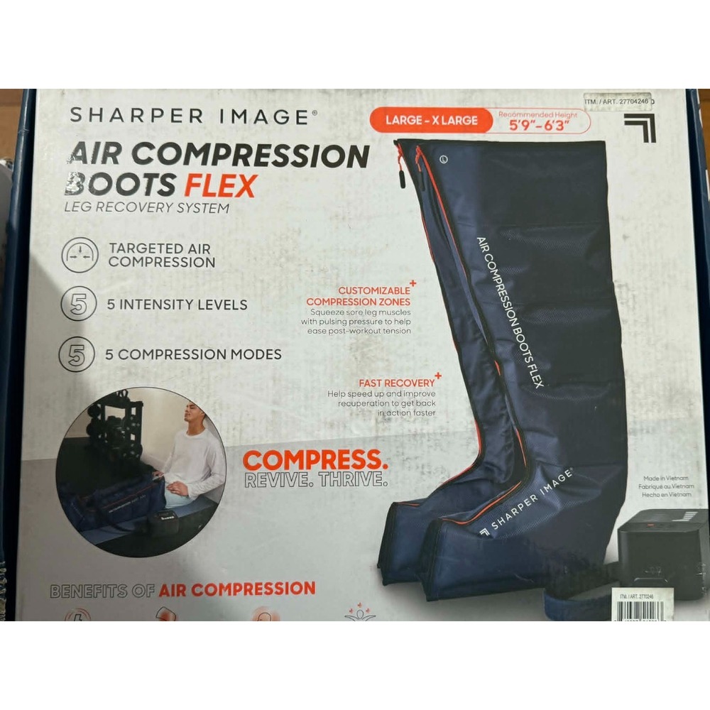Sharper Image Air Compression Boots Flex Leg Recovery L/XL Open Box Never Used